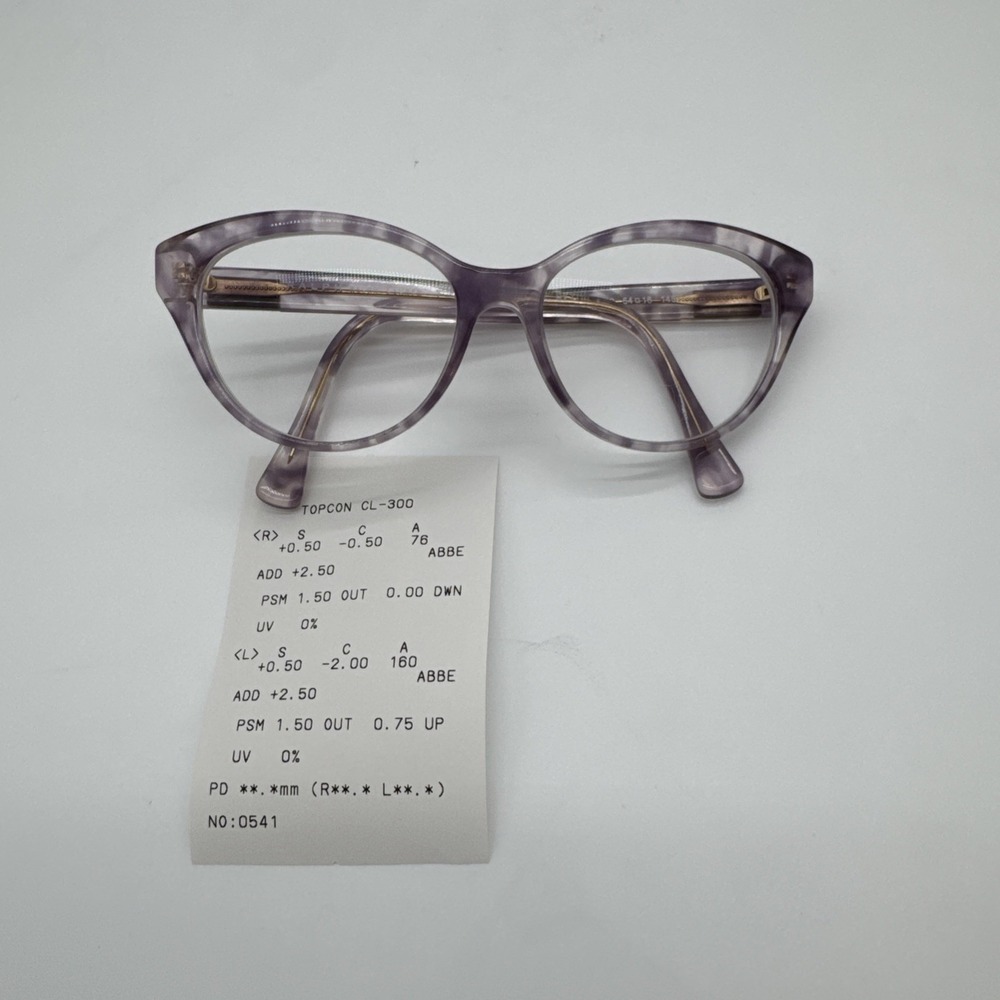 POLO RALPH LAUREN RA7116 5849 CAT EYE prescription L-+0.50, R-+0.50, 54-16-145